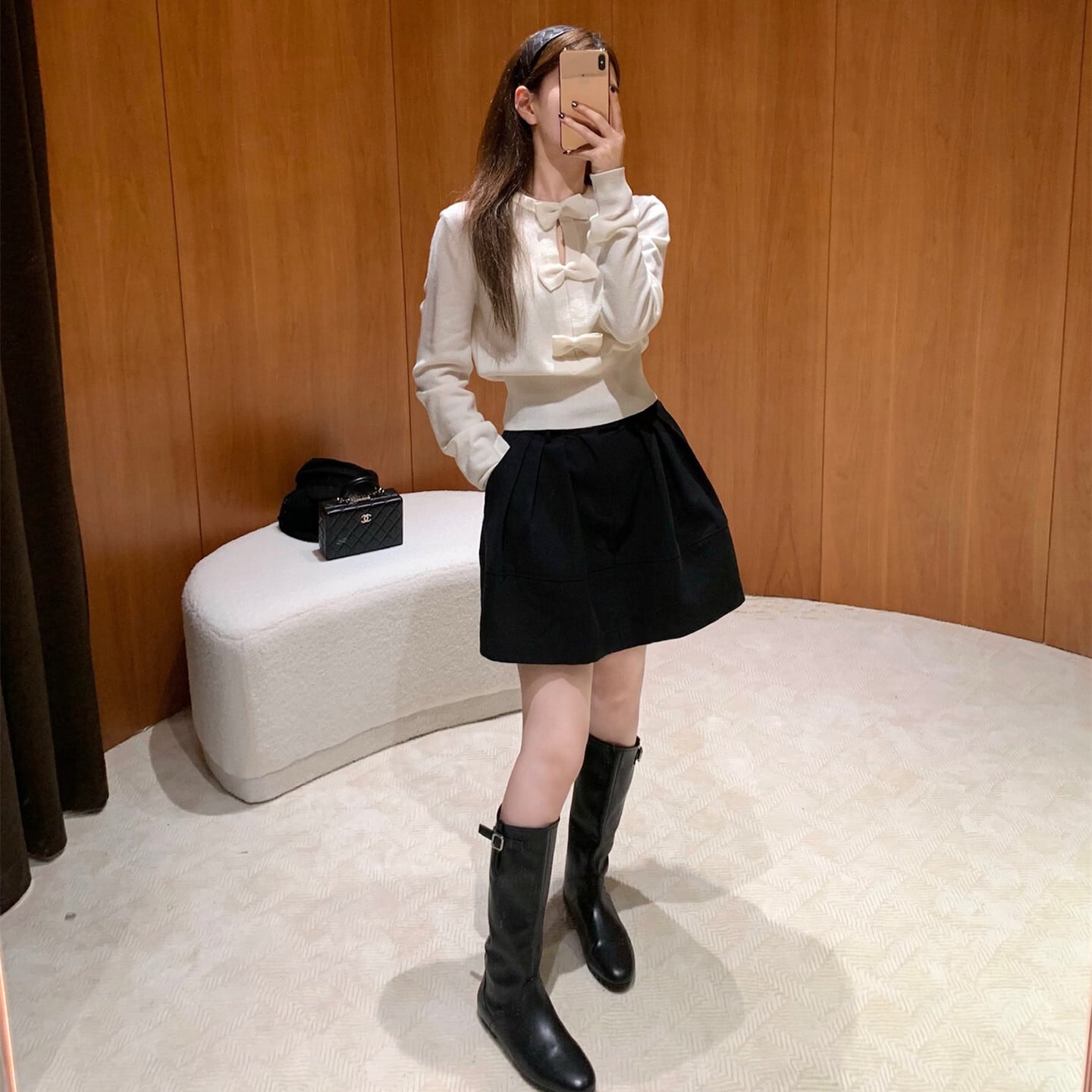 【tops】リボン付きニットトップス　N3332