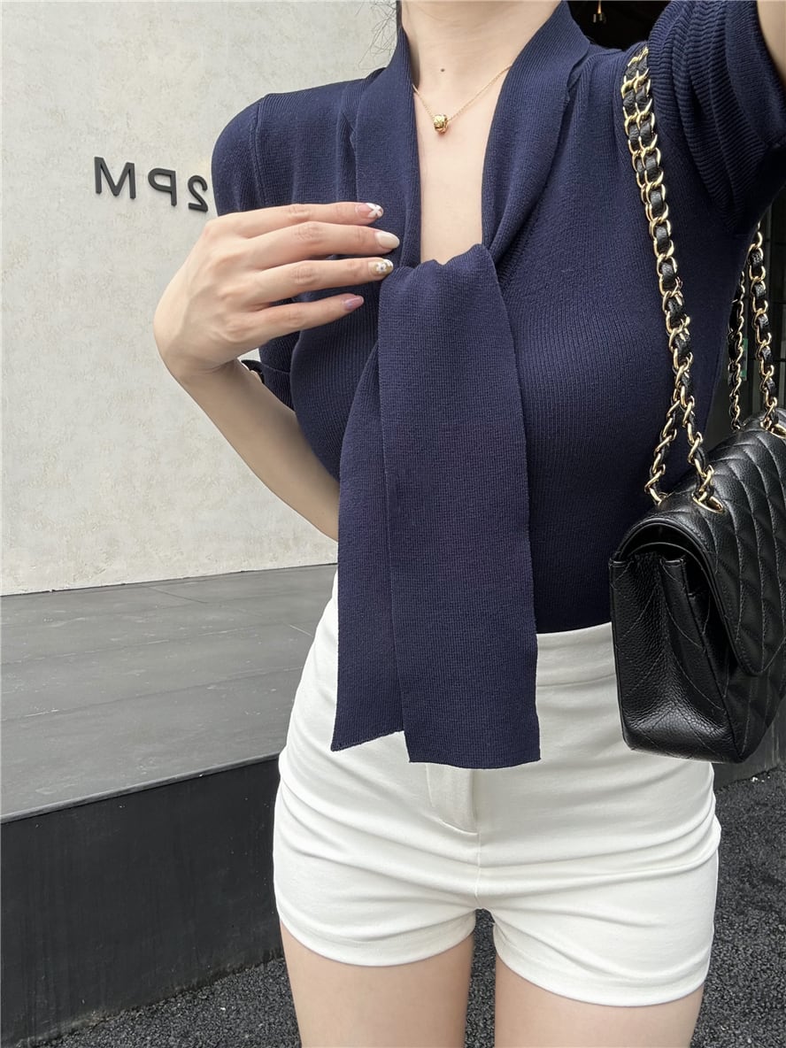 【tops】Vネック体型カバーTシャツG21336