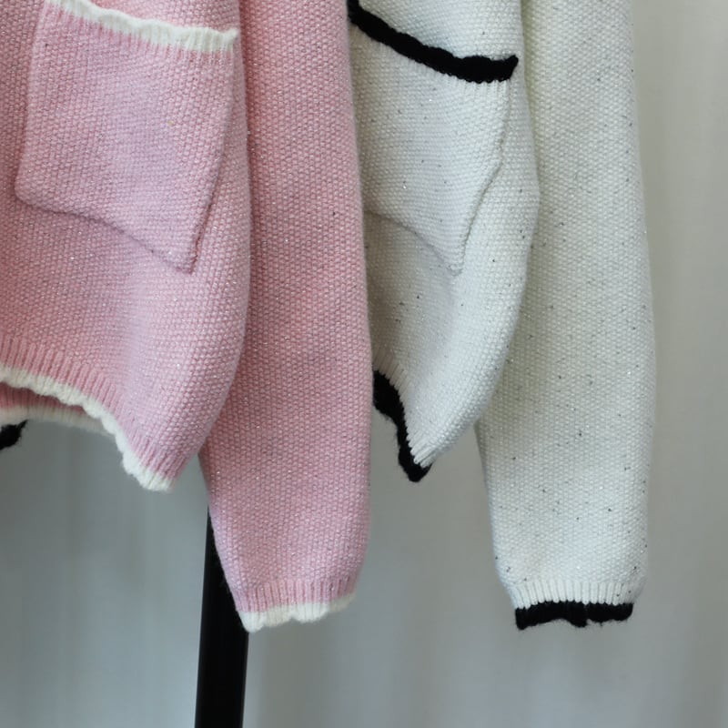 【outer】Vネックニットカーデ　M25697