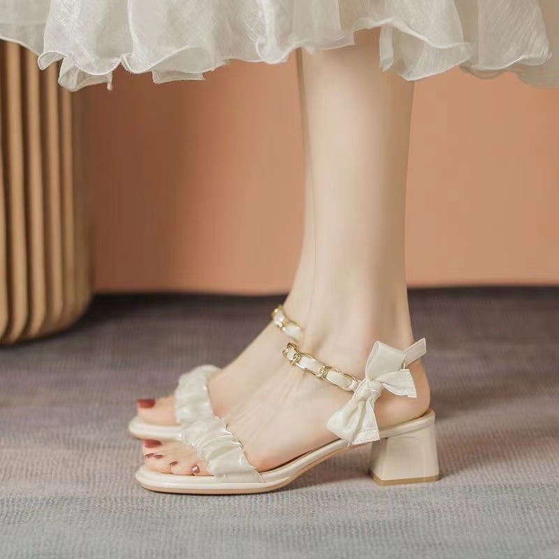 【shoes】リボン付きサンダル　M30234