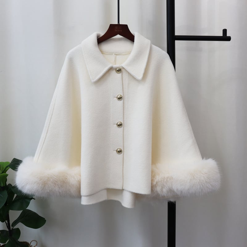 【outer】袖ファーケープコート　M26079