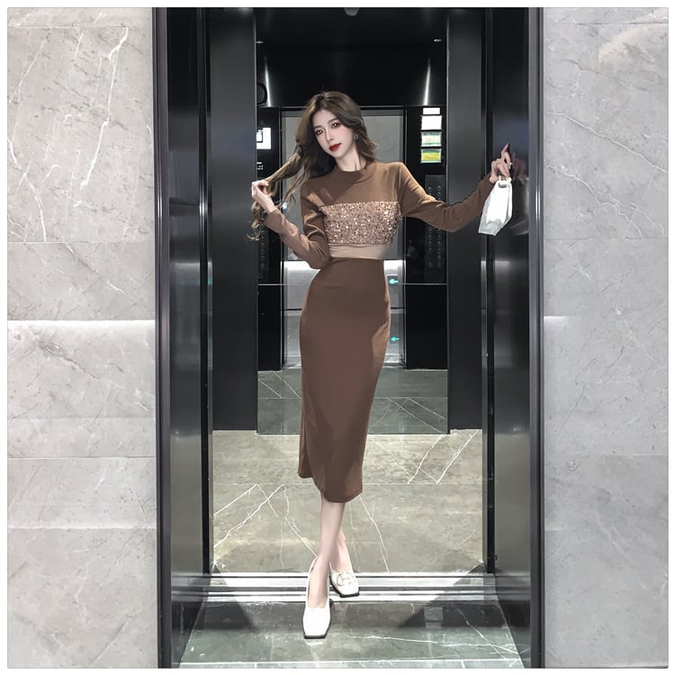 【dress】スパンコールワンピース　M27057
