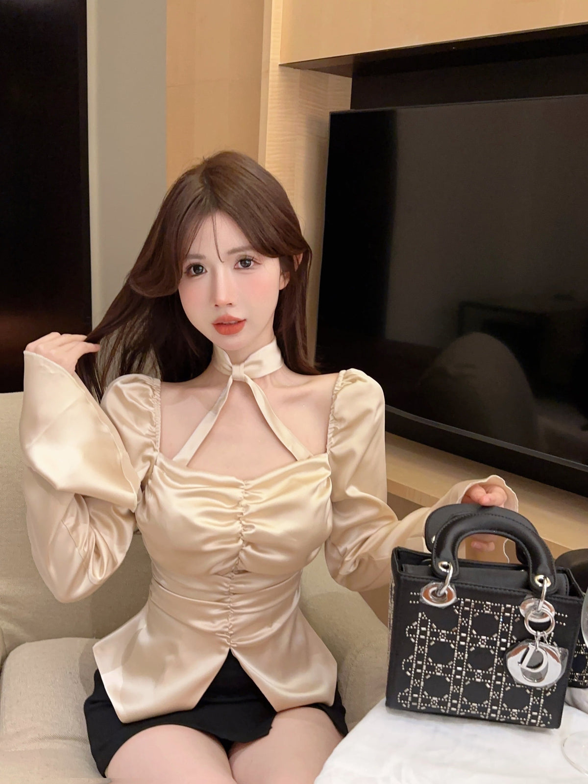 【tops】ホルターネックブラウス　M26375