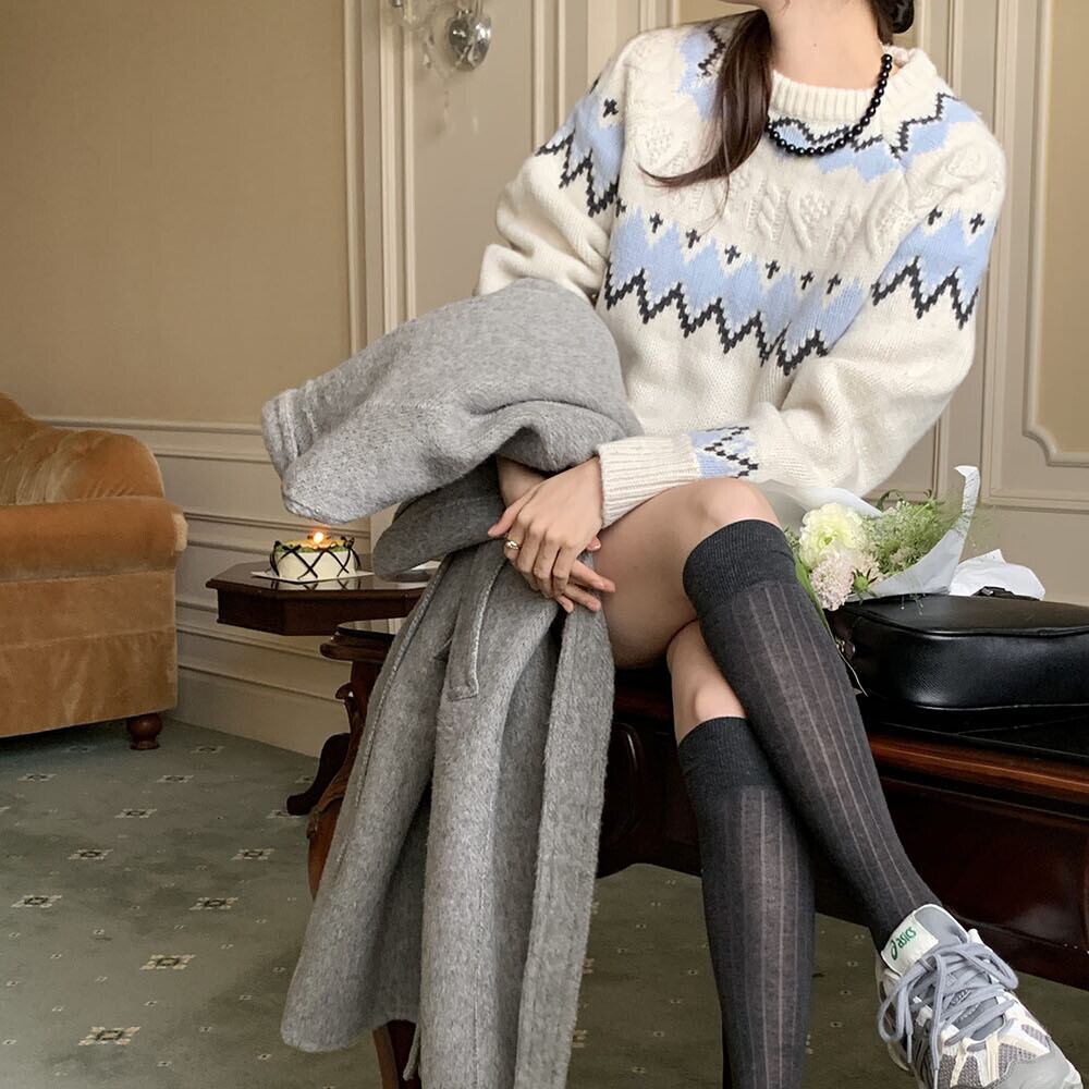 【tops】ジャカードニットセーター　M27128