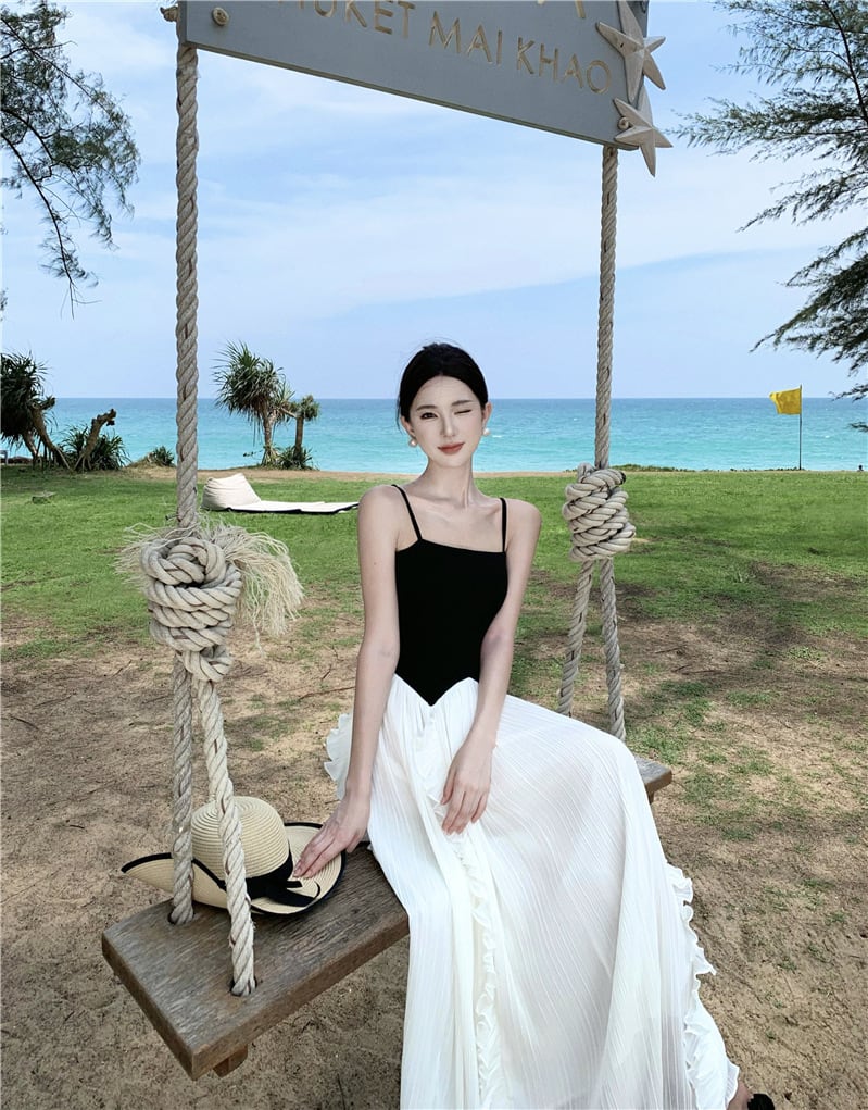 【dress】フリル切り替えワンピース　M24200