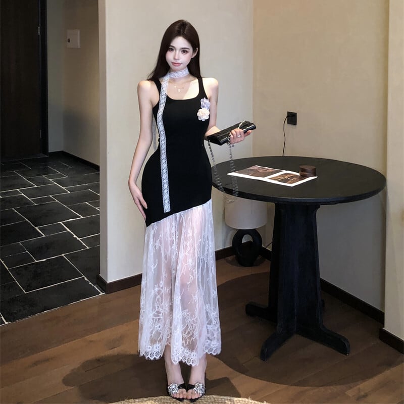 【dress】チュールコンビキャミワンピース　M30179