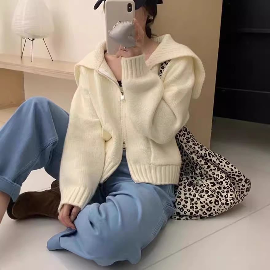 【outer】ファスナーニットカーデ　M25676