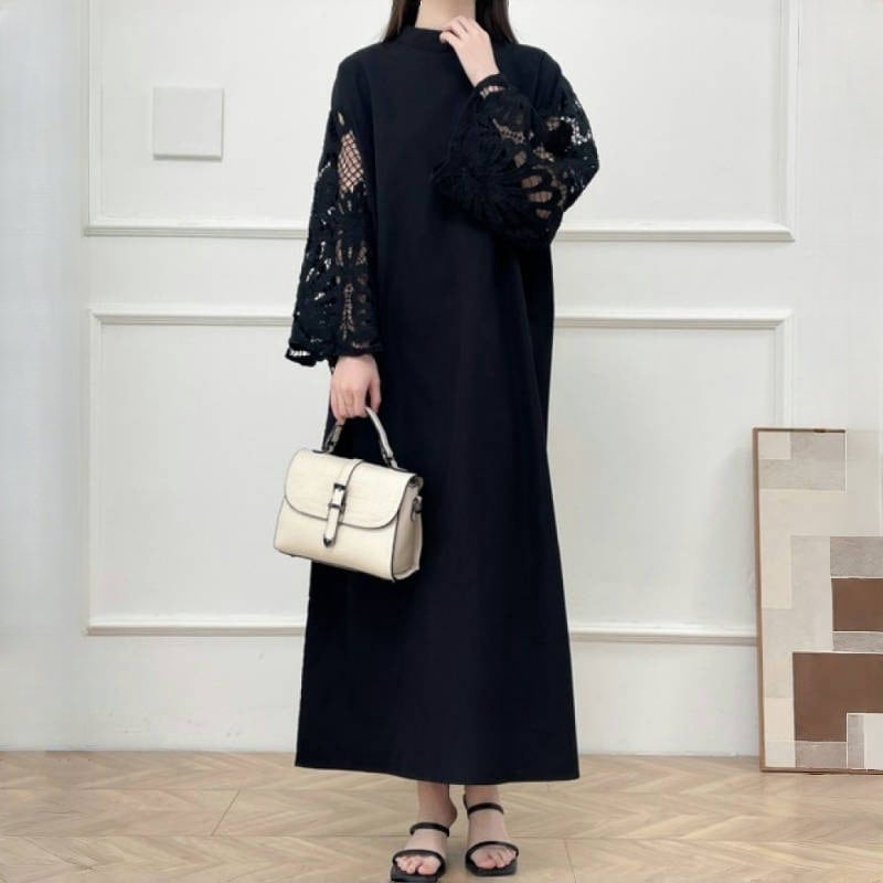 【dress】レース切り替えワンピース　M24076