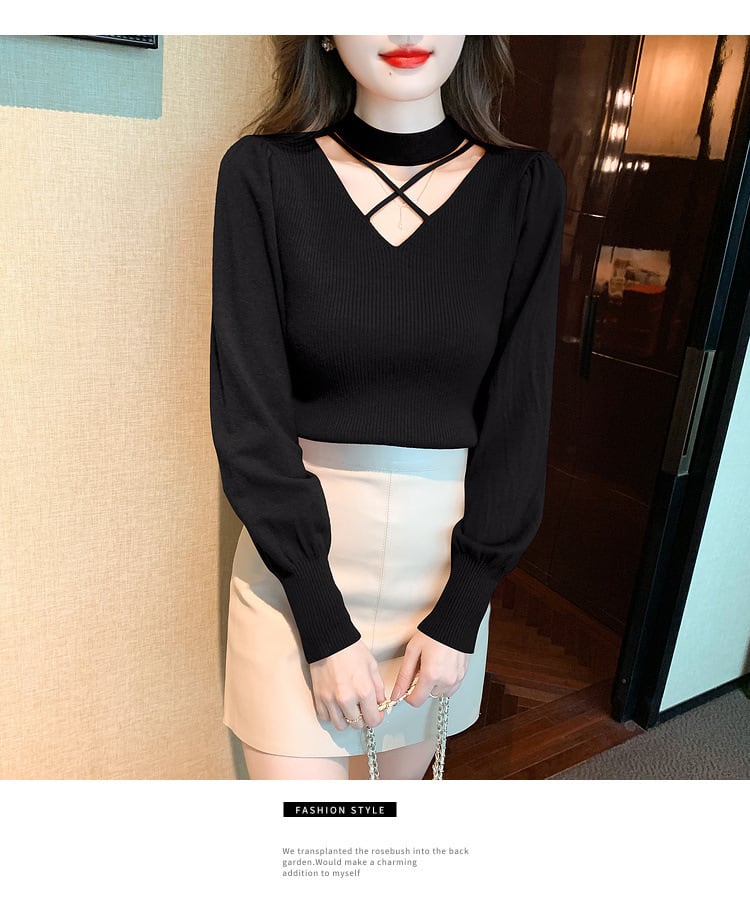 【tops】カットワークニットトップス　M28573