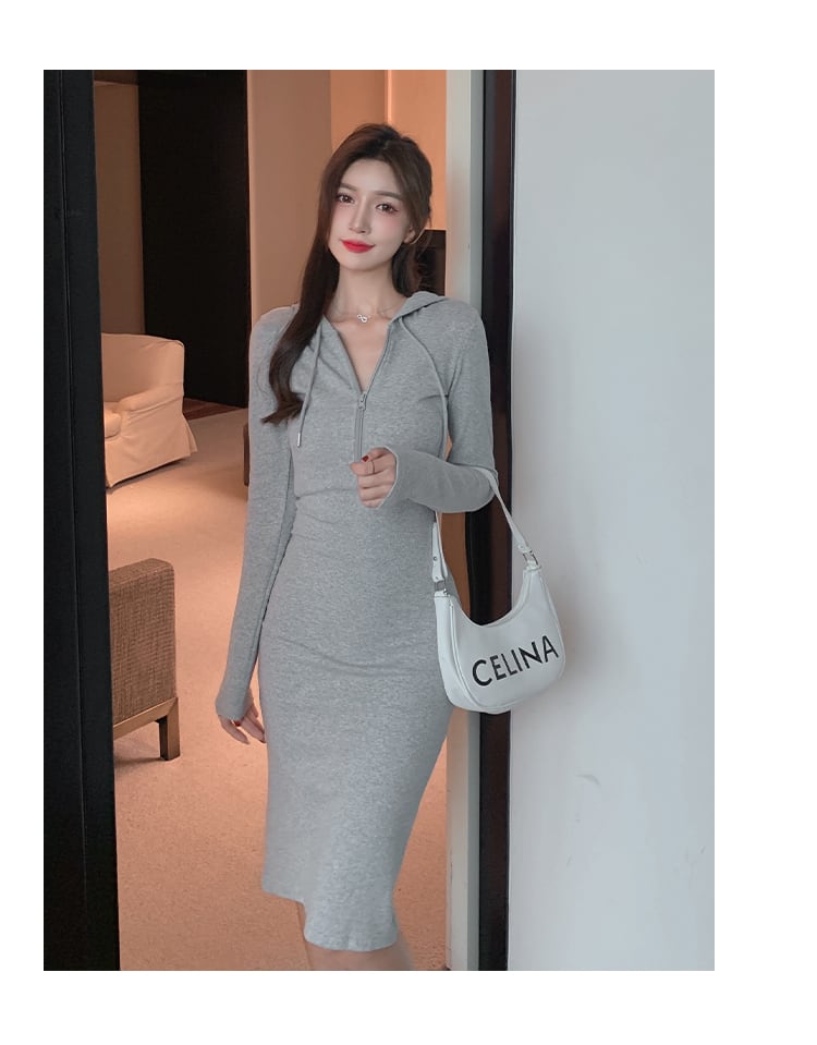 【dress】好感度UP!気質満点レトロデザインファスナーセクシーギャルワンピース G2992