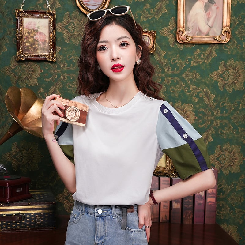 【tops】カラーマッチングTシャツG21331