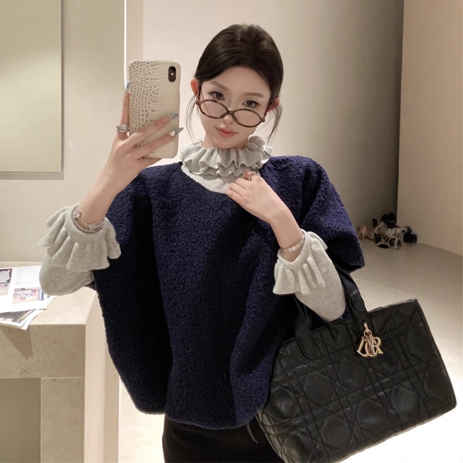 【set】フリルニットトップス×半袖プルオーバーセット　M28514