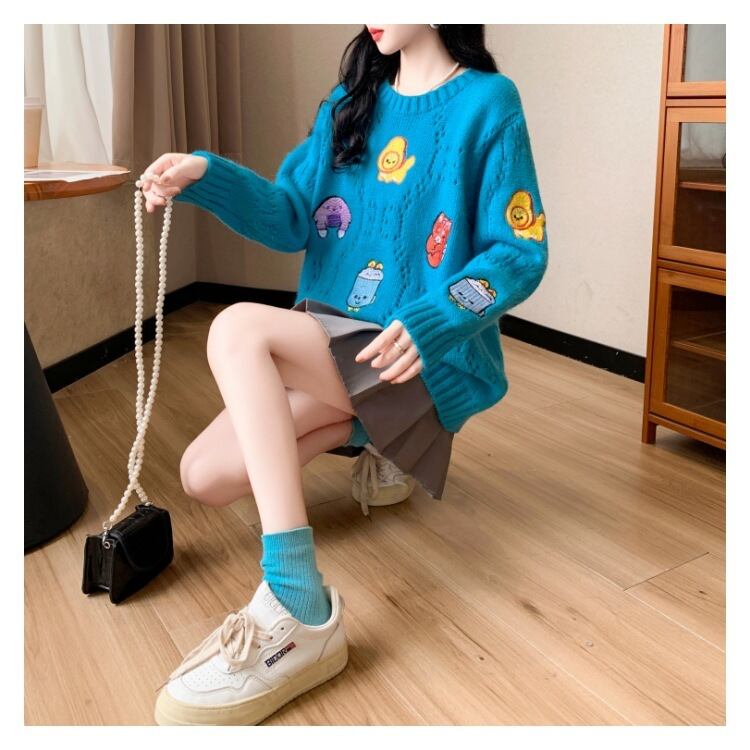【tops】カートゥーンニットセーター　M19175