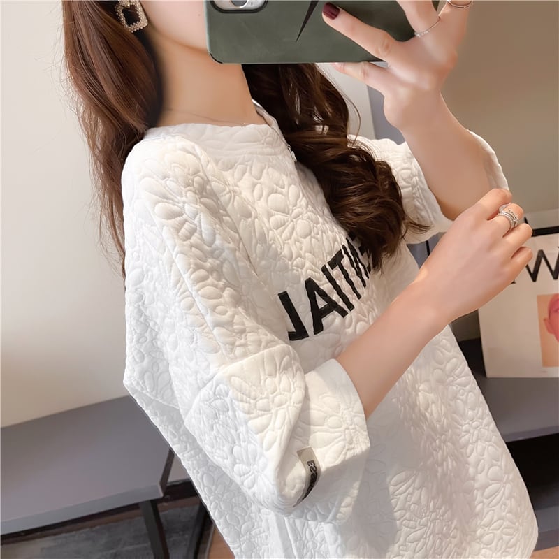 【tops】ラウンドネック半袖英字柄人気ゆったり着回しＴシャツF4969