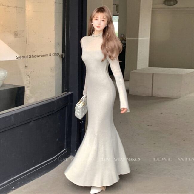 【dress】マーメイドニットワンピース　M28723