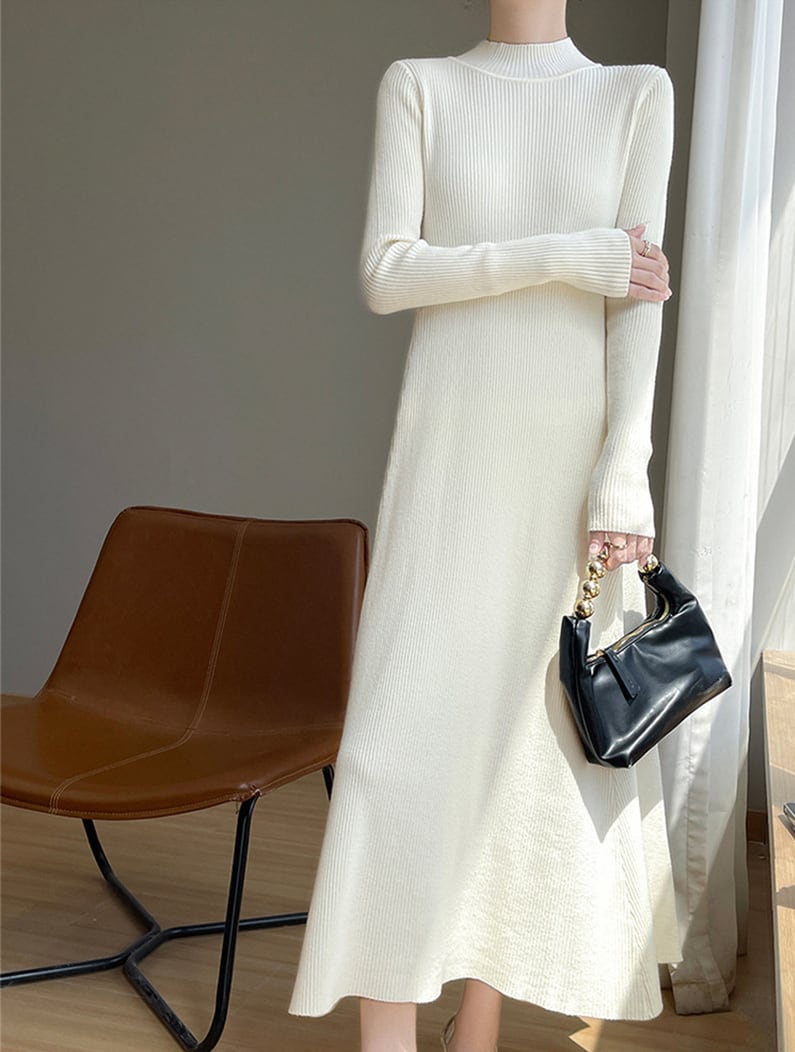 【dress】ハイネックニットワンピース Q7316