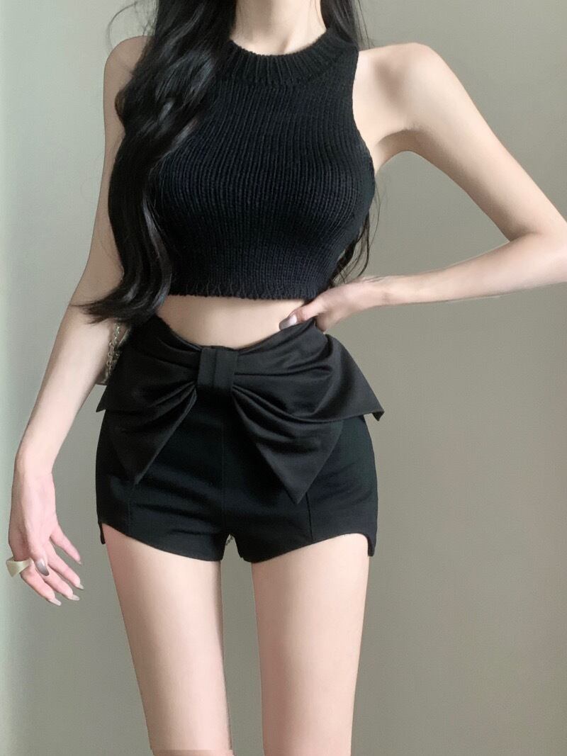 【bottoms】薄手リボンショートパンツG20936