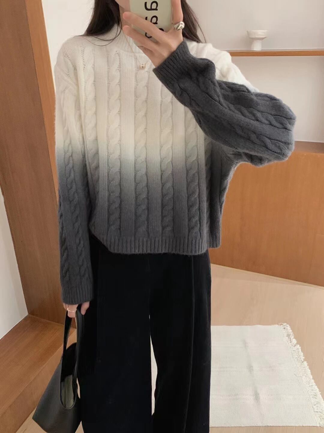 【tops】グラデーションニットセーター　M18708