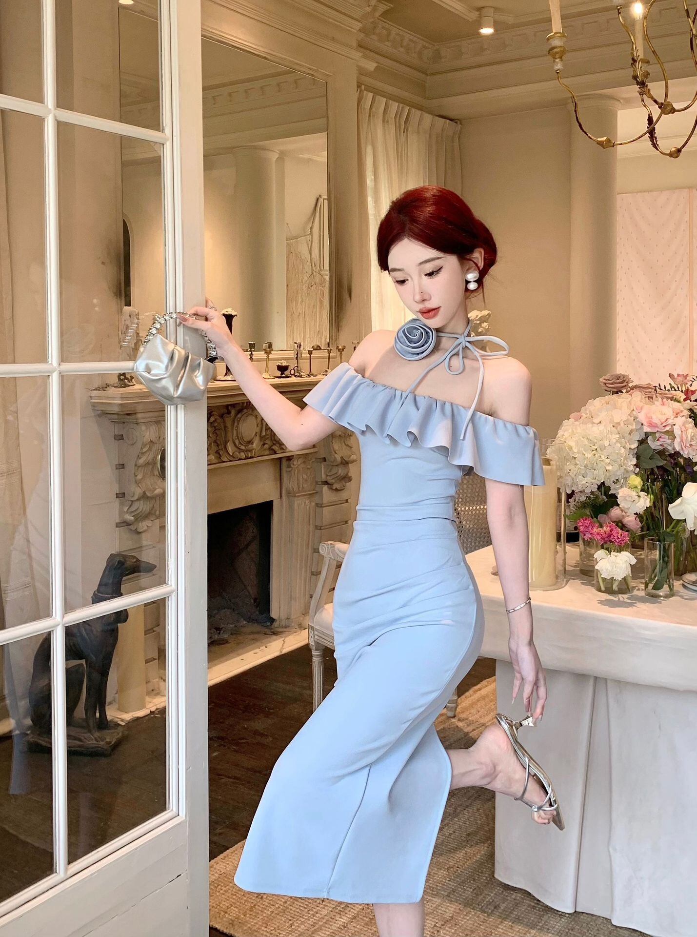 【dress】オフショルダーフリルワンピース G21120