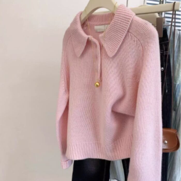 【tops】POLOネックニットセーター　M29283