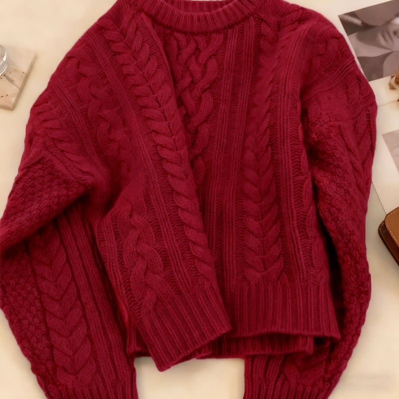 【tops】厚手ニットトップス Q7126