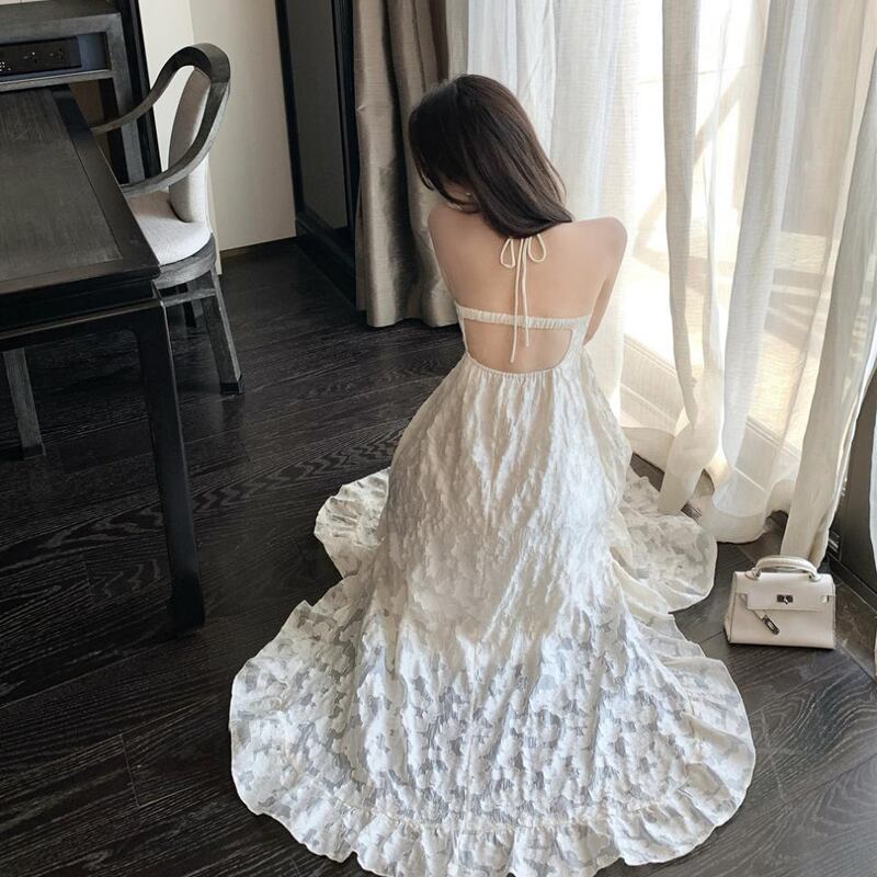 【dress】ホルターネックロングワンピース Q8184