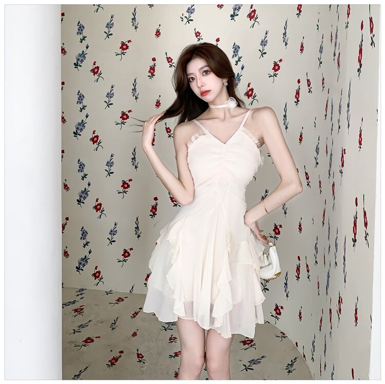 【dress】ホルターネックフリルワンピース　M30173