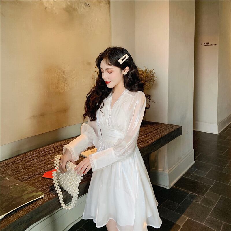 【dress】パフスリーブワンピース　M29992