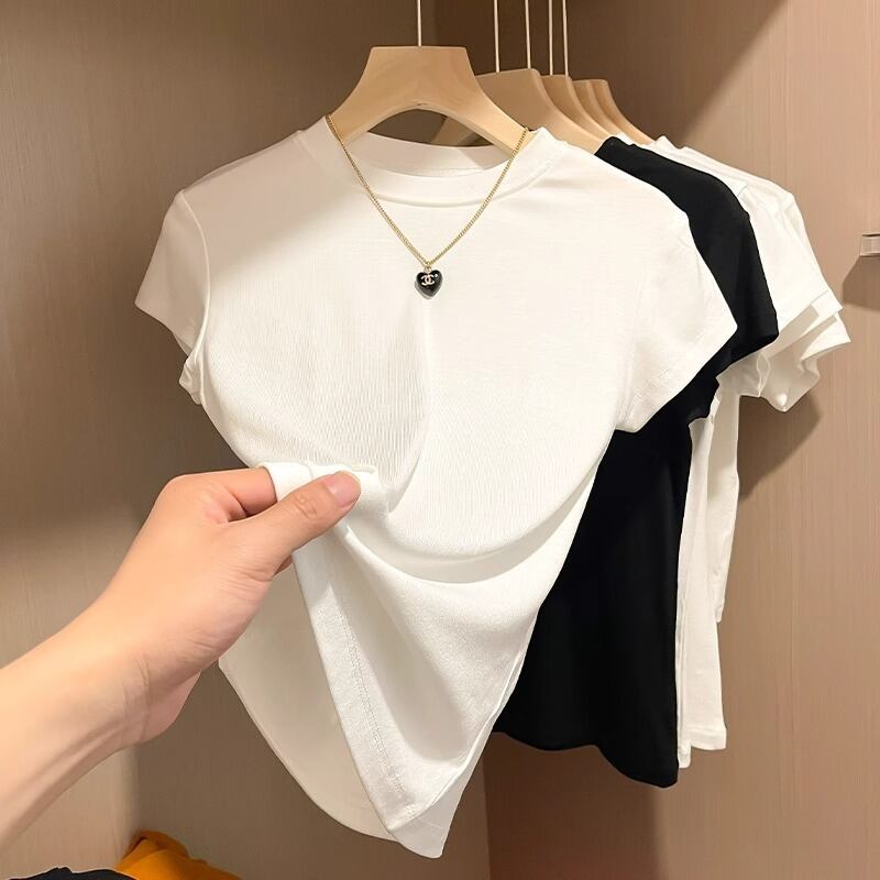 【tops】ラウンドネック半袖ＴシャツF7403