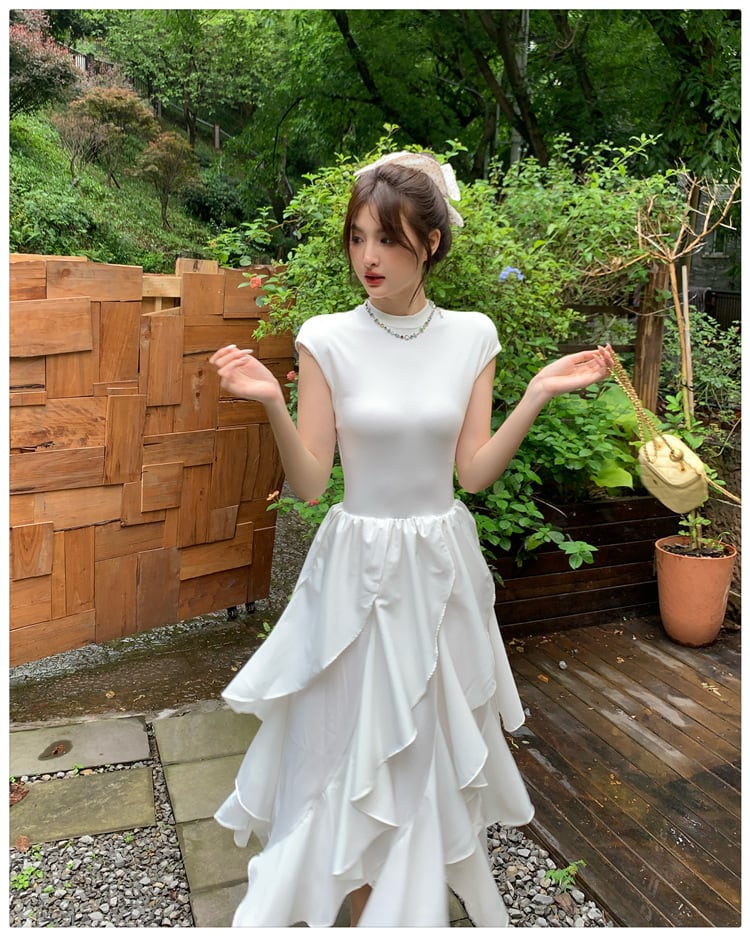 【dress】不規則 イレギュラードッキングワンピース　M23909