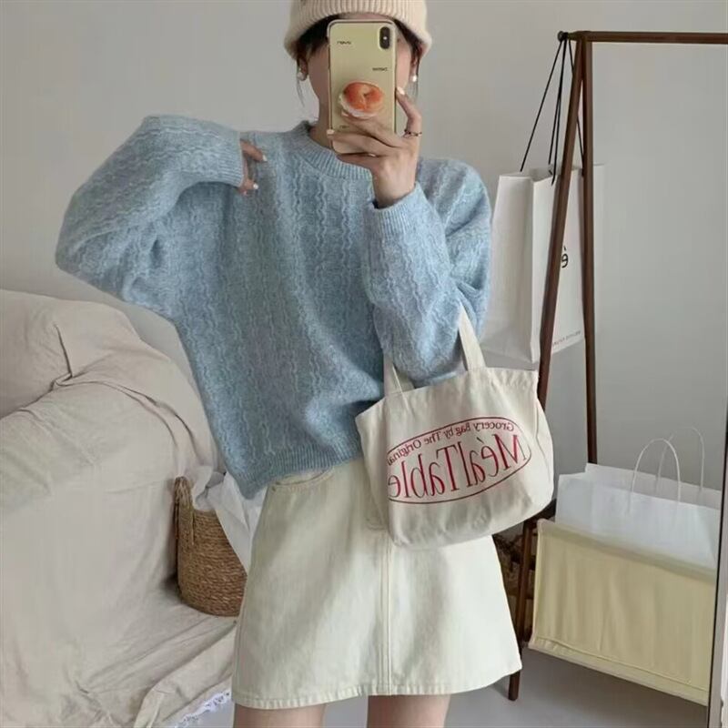 【tops】クルーネックニットセーター　M18495