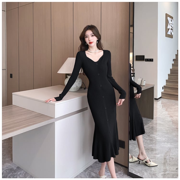 【dress】マーメイドニットワンピース　M28242
