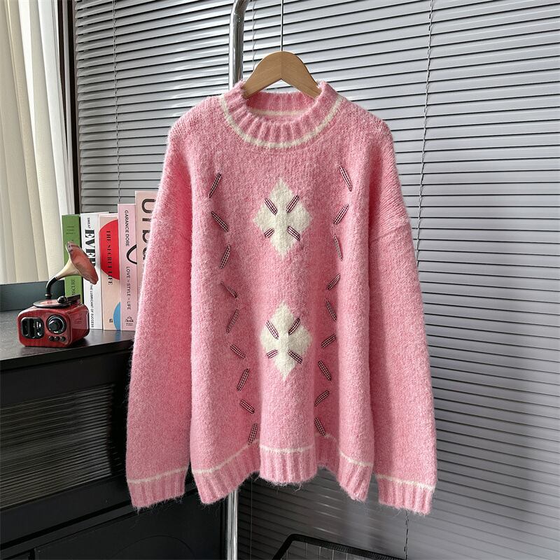 【tops】クルーネックニットセーター　M18644