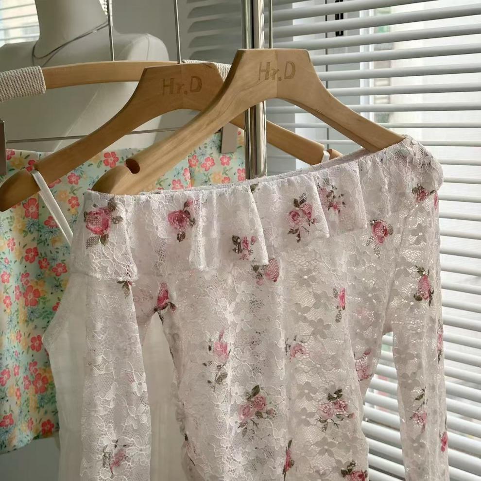 【tops】フリルレーストップスベアトップ付き　M29538