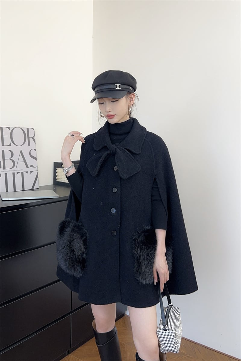 【outer】ポケファーケープコート　N2759