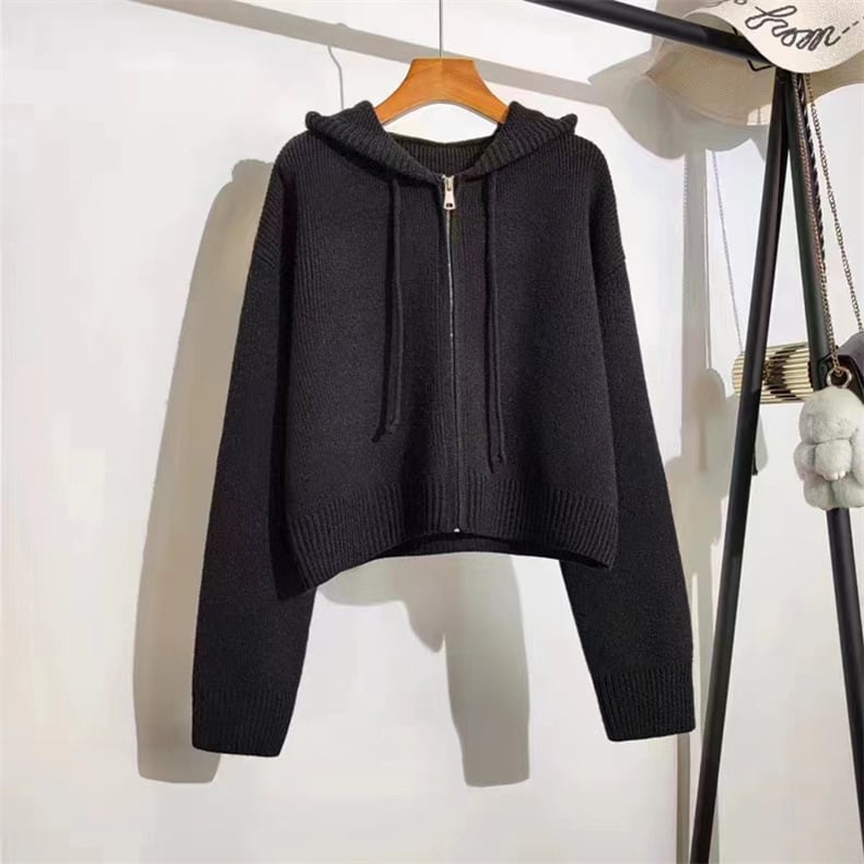 【outer】フード付きニットカーデ　M29072