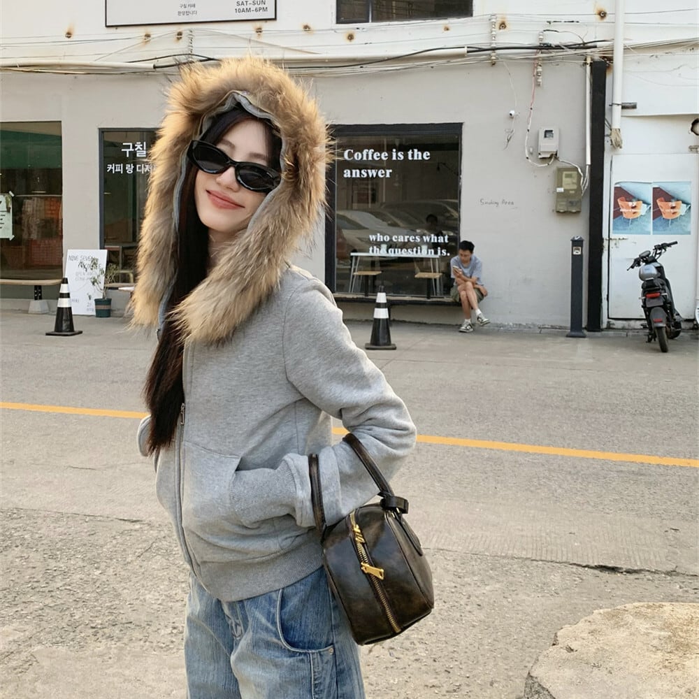 【outer】ファーフーディーパーカー　M27622