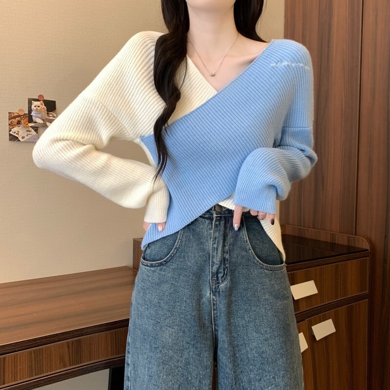 【tops】クロスニットトップス　M28275