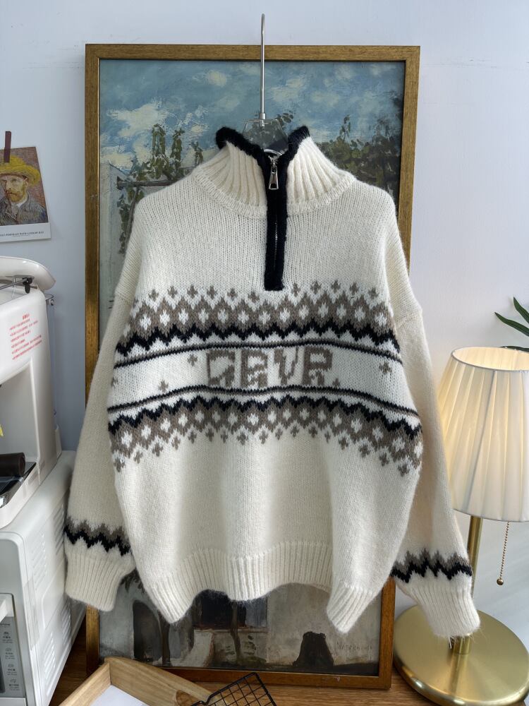 【tops】ファスナーニットセーター　M28624