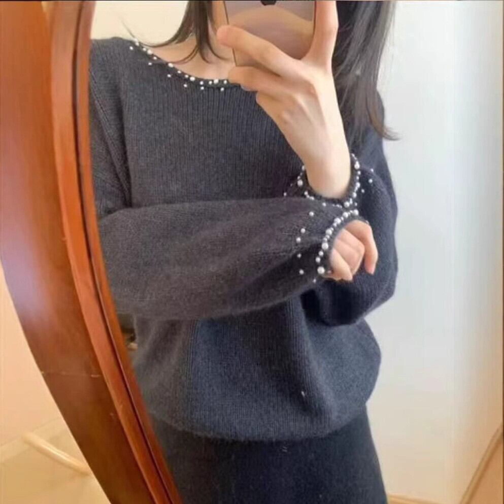 【tops】パールニットセーター　M28737
