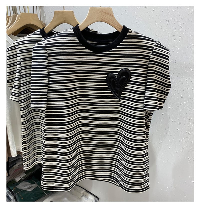 【tops】ストライプ柄TシャツG21369