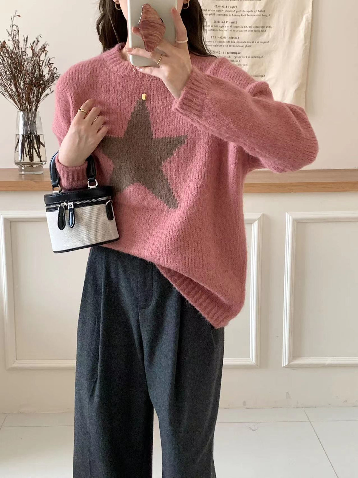 【tops】クルーネックニットセーター　M18867
