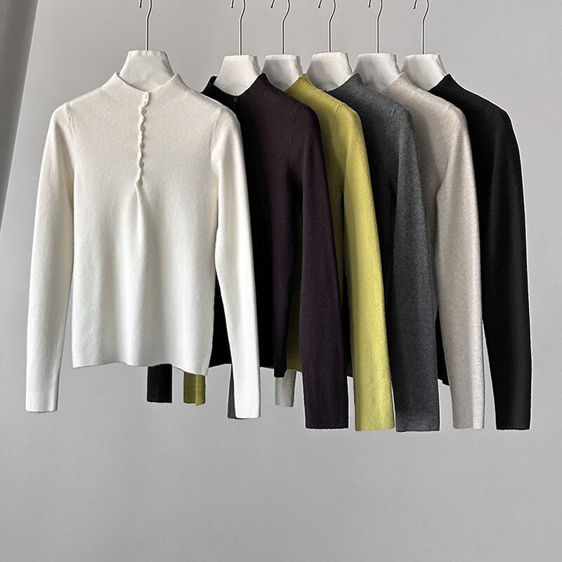 【tops】6色展開ニットトップス Q6971