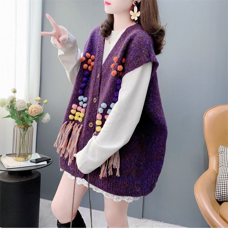 【tops】Vネックニットベスト　M28703