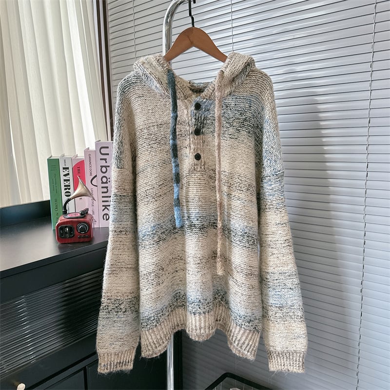【tops】フード付きニットセーター　M26391