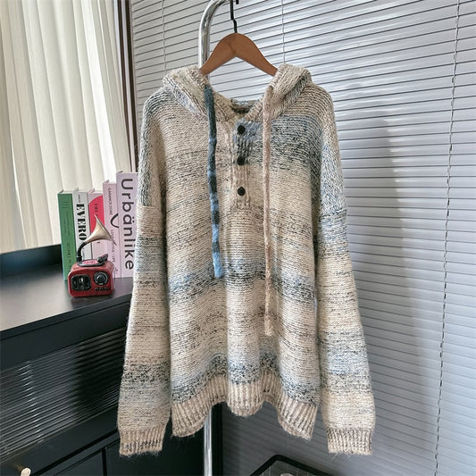 【tops】フード付きニットセーター　M26391