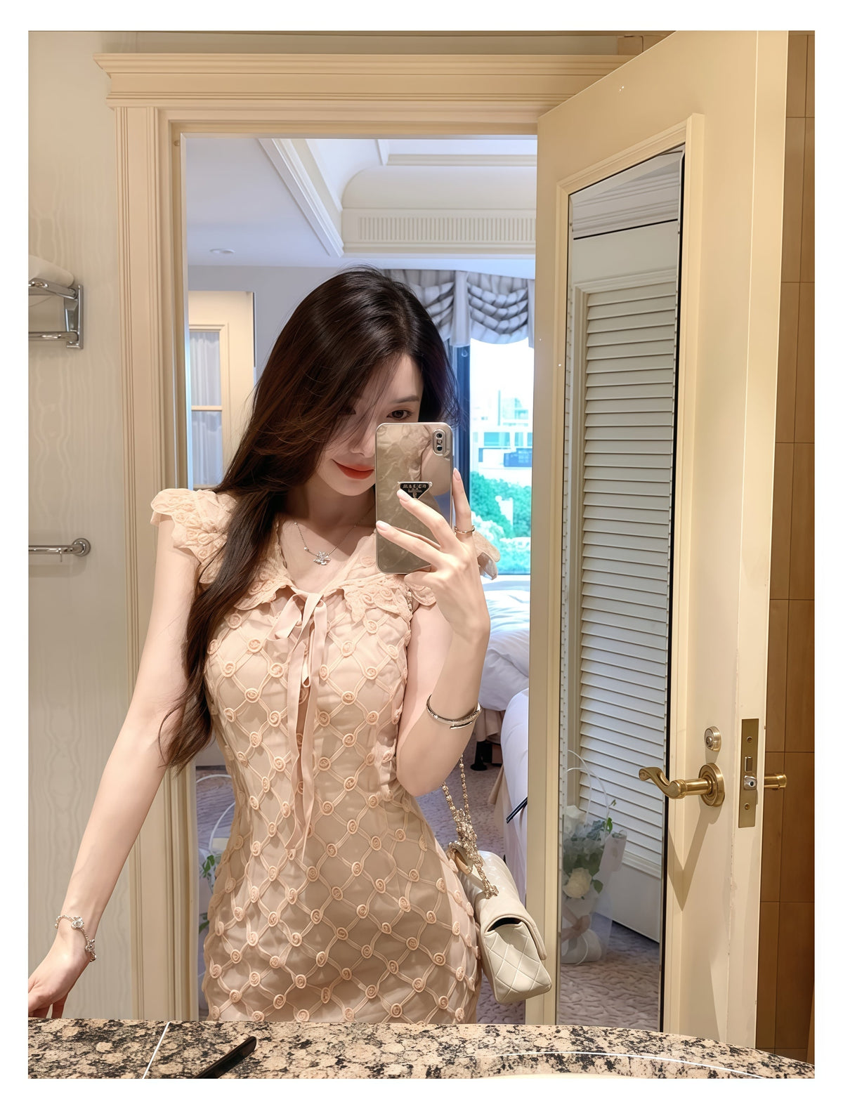 【dress】立体フラワーミニワンピース　N3175