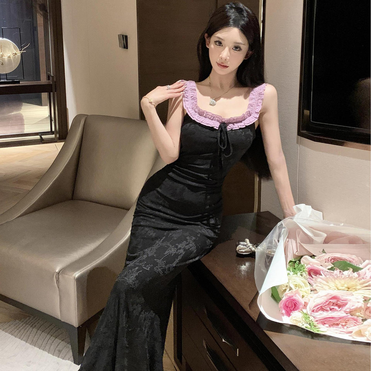 【dress】フリルデートワンピース　M25167