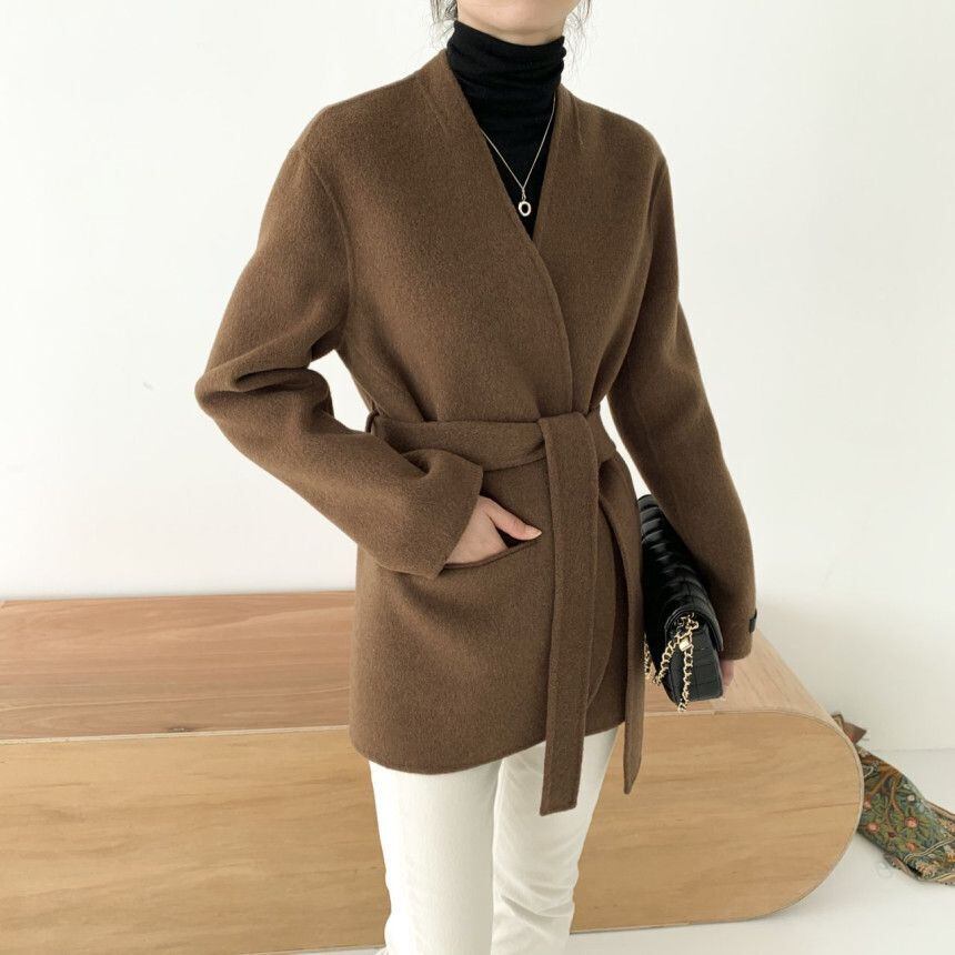 【outer】Vネックチェスターコート　M19078