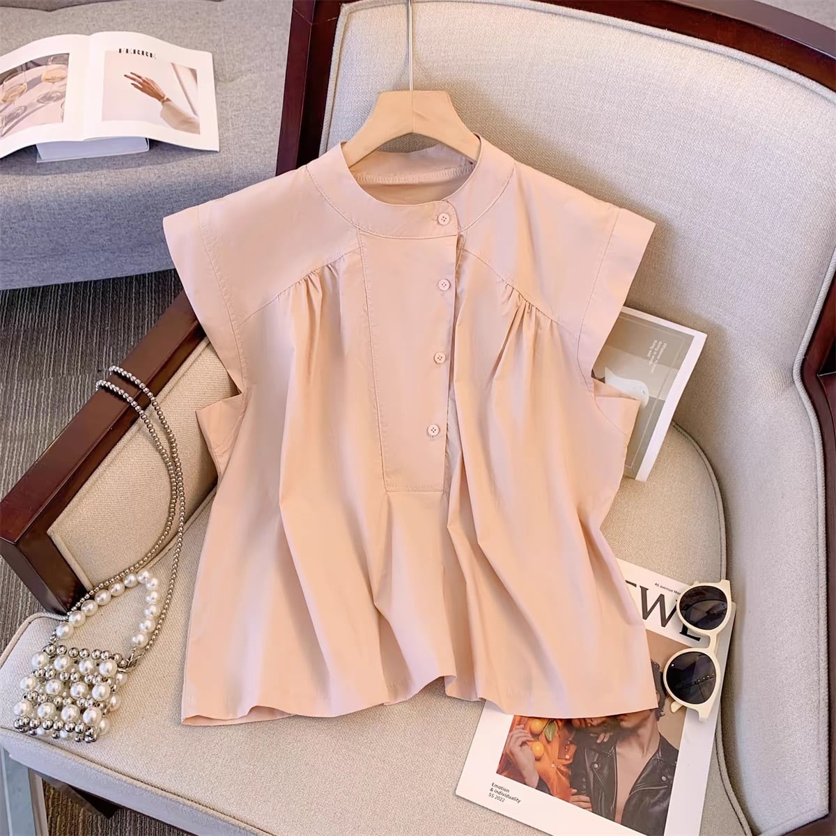 【tops】3色ギャザーＴシャツF7538